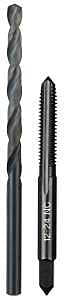 Milwaukee 49-57-5530 Drill and Tap Bit, HCS, Black Oxide, Specifications: #12-24 NC Straight Flute Plug Tap, #16 Drill