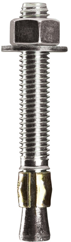 Cobra Anchors 491R Wedge Anchor, 1/4 in Dia, 2-1/4 in L, 449 lb, Steel, Plated