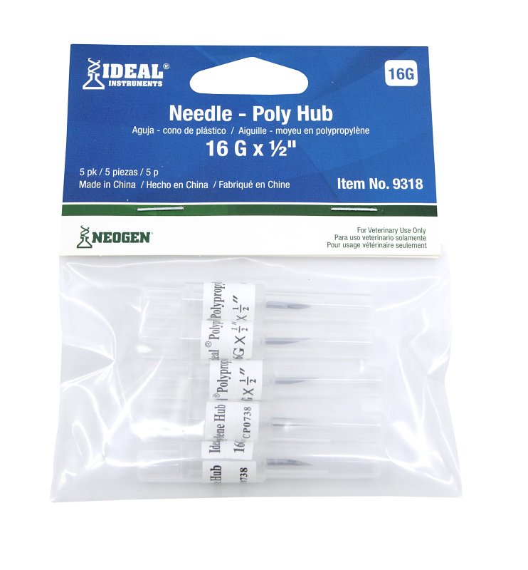 Neogen 9318 Hub Needle, 16 ga, 1/2 in L
