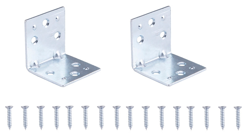 Prosource BH-604PS Corner Brace, 1-1/2 in L, 1-1/2 in W, 1-1/2 in H, Steel, Zinc-Plated, 2 mm Thick Material
