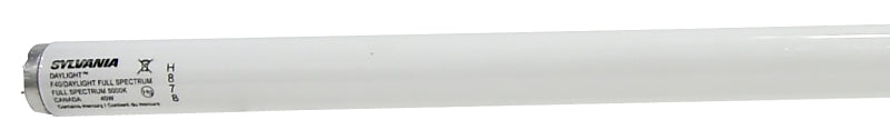 Sylvania 24755 Fluorescent Bulb, 40 W, T12 Lamp, Medium Lamp Base, 2200 Lumens, 5000 K Color Temp