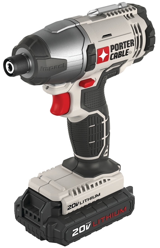 Porter-Cable PCC641LB Impact Driver Kit, Battery Included, 20 V, 1/4 in Drive, Hex Drive, 3100 ipm, 2800 rpm Speed