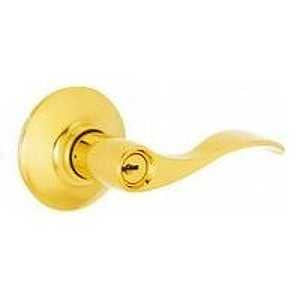 Schlage Accent Series F51A ACC 505 Entry Lever, Mechanical Lock, Bright Brass, Metal, Residential, 2 Grade