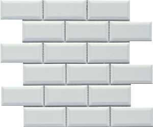 Emser Tile Reward Series F27REWAWH1112MBV Porcelain Mosaic Tile, 12 in L Tile, 11 in W Tile, Pressed Edge, Bevel Pattern