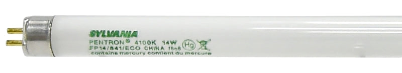 Sylvania 20914 Fluorescent Bulb, 14 W, T5 Lamp, Miniature G5 Lamp Base, 1116 Lumens, 4100 K Color Temp, Daylight Light