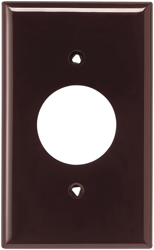 Eaton Wiring Devices 5131B-BOX Single Receptacle Wallplate, 4-1/2 in L, 2-3/4 in W, 1 -Gang, Nylon, Brown