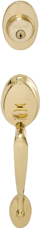 Schlage Plymouth Series F58PLY605 Combination Lockset, Mechanical Lock, Grip Only Handle, Bright Brass, 1 Grade, Metal