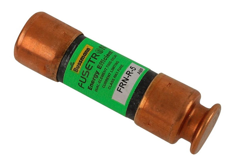 Bussmann FRN-R-5 Time Delay Fuse, 5 A, 250 VAC, 125 VDC, 20, 200 kA Interrupt, Fiberglass Body