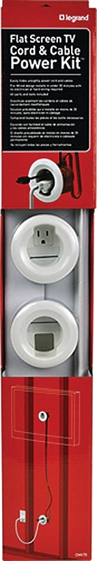 Wiremold CMK70 Cord and Cable Power Kit, Low Voltage Cable, White