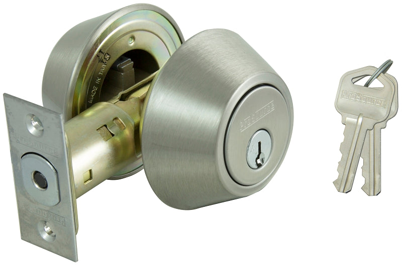 ProSource DB61V-PS Deadbolt, 3 Grade, Stainless Steel, 2-3/8 to 2-3/4 in Backset, KW1 Keyway
