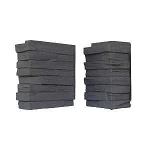 DuraKwik Stone 301CMC Siding Corner, 13 in L, 10 in W, 4 in Thick, Interlocking Edge, Slatestones Contemporary Profile