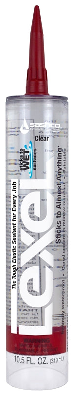 Sashco 13010 Elastic Sealant, Clear, 7 days Curing, 0 to 120 deg F, 10.5 oz, Cartridge