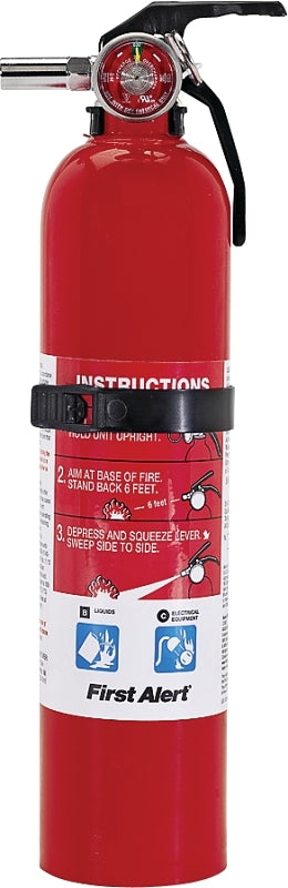 First Alert GARAGE1 Rechargeable Fire Extinguisher, 2.5 lb, Sodium Bicarbonate, 10-B:C Class