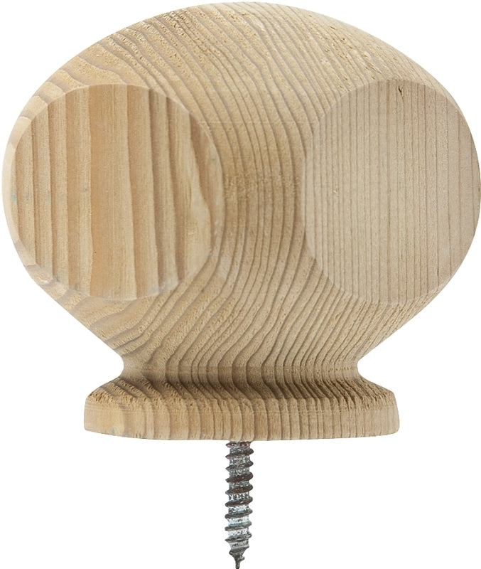 Waddell 112 Post Top, 3-1/2 in Dia, 3-1/4 in H, Contemporary, Pine