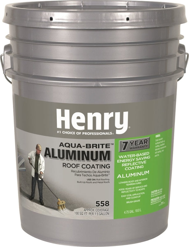 Henry HE558178 Roof Coating, Silver, 18 L Pail, Liquid