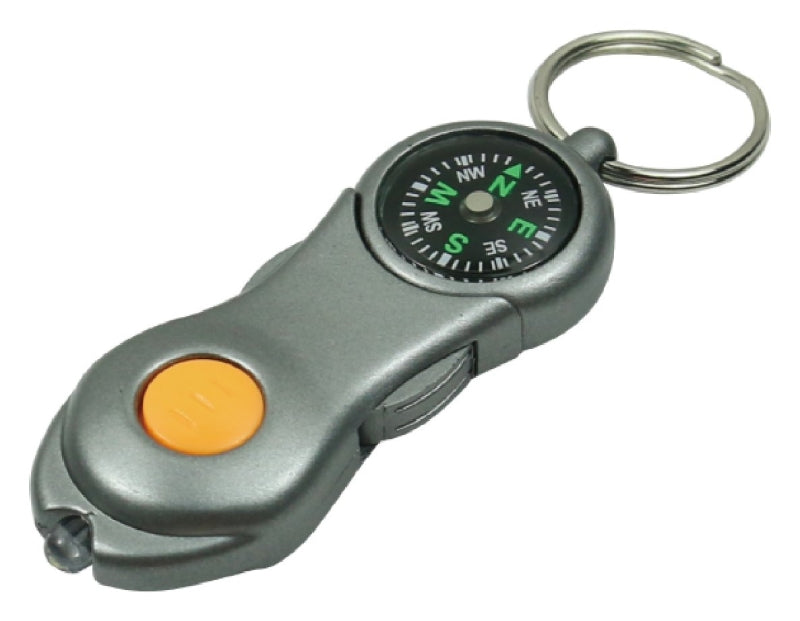 Vulcan 72-237 Key Ring Compass, Key Ring Ring, 7/8 in Dia Ring, Plastic Case, Gray