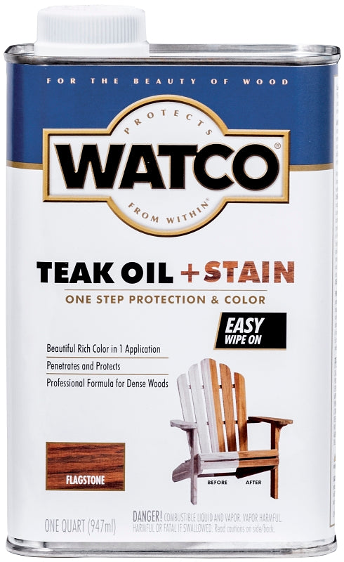 Watco 348758 Oil and Stain, Warm Glow, Flagstone, Liquid, 1 qt, Can