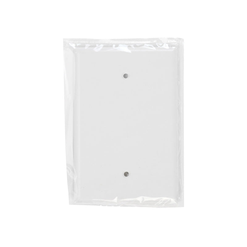 Leviton 88114 Blank Wallplate, 5-1/4 in L, 3-1/2 in W, 1/4 in Thick, 1 -Gang, Thermoset Plastic, White, Smooth