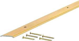 M-D 79046 Seam Binder, 36 in L, 3/4 in W, Fluted Surface, Aluminum, Satin Brass