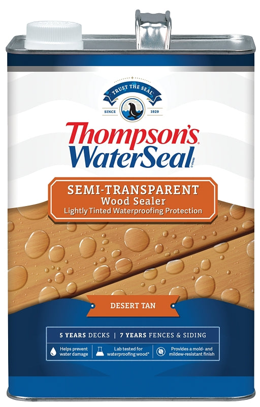 Thompson's WaterSeal TH.092701-16 Waterproofing Stain, Semi-Transparent, Desert Tan, 1 gal