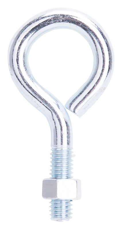 ProSource LR281 Eye Bolt, 3/8 in Thread, Machine Thread, 1-1/4 in L Thread, 1-5/8 in Dia Eye, 237 lb Working Load, Steel