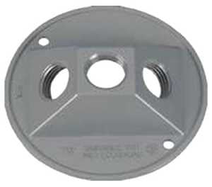 BWF CR-3V Lampholder Cover, 4-1/2 in Dia, Round, Metal, Gray, Powder-Coated