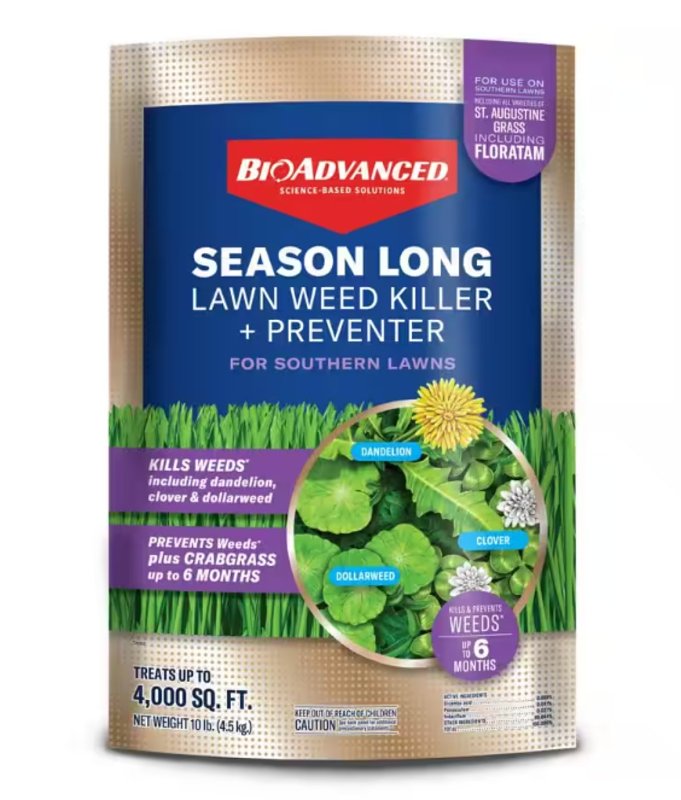 BioAdvanced Season Long 820060B Weed Killer Plus Preventer, Granular, Spreader Application, 10 lb Bag