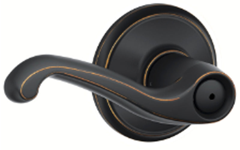 Schlage F Series F40 FLA 716 Privacy Lever, Mechanical Lock, Aged Bronze, Metal, Residential, 2 Grade