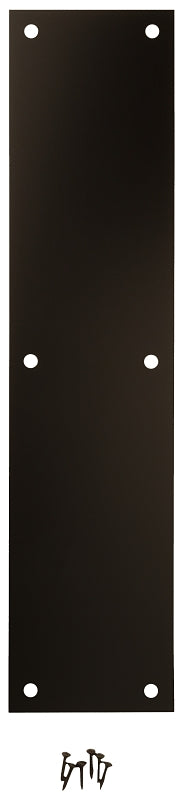 National Hardware N270-502 Push Plate, Aluminum, Oil-Rubbed Bronze, 15 in L, 3-1/2 in W