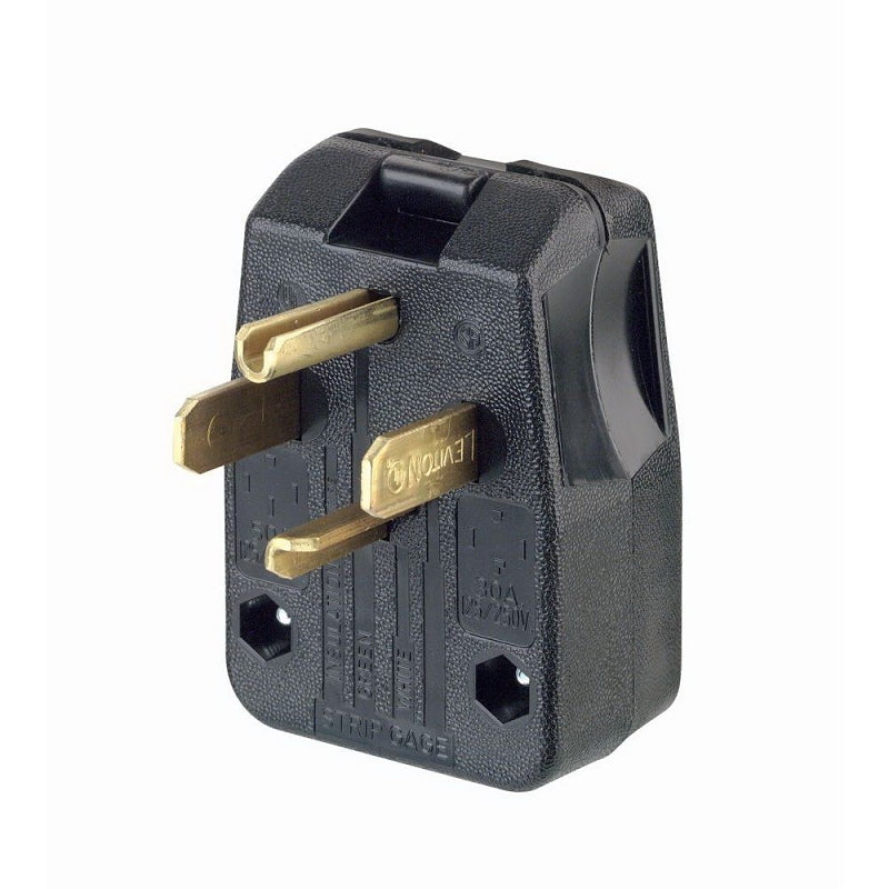 Leviton R50-00275-00T Electrical Plug, 3 -Pole, 30/50 A, 125/250 V, NEMA: NEMA 14-30P, 14-50P, Black