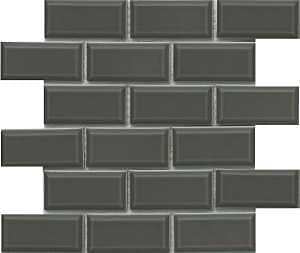 Emser Tile Reward Series F27REWAGR1112MBV Porcelain Mosaic Tile, 12 in L Tile, 11 in W Tile, Pressed Edge, Bevel Pattern