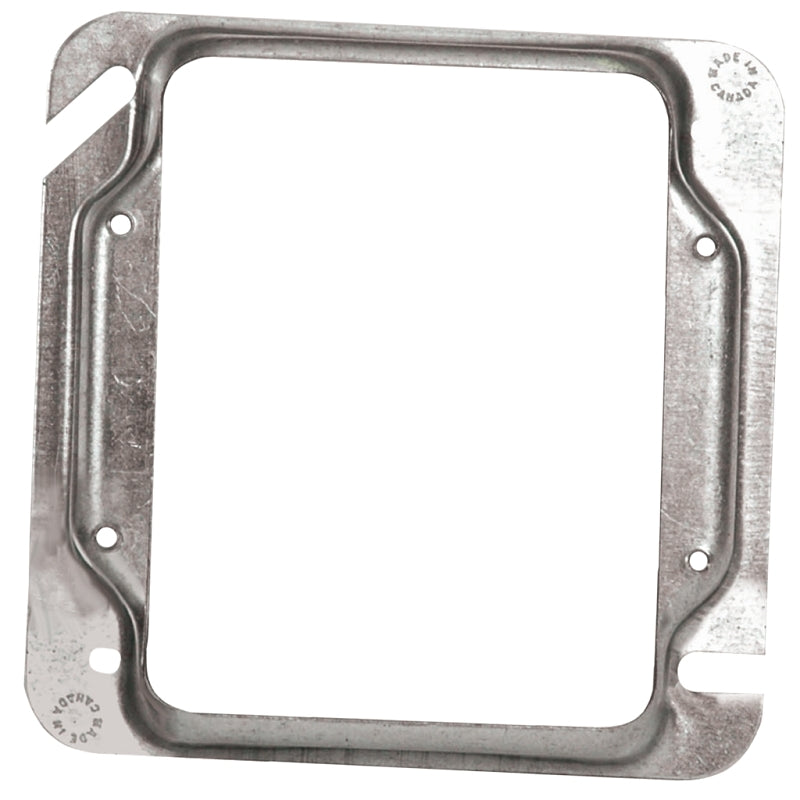HUBBELL 52C17BAR Device Box Cover, 4 in L, 4 in W, Square, Steel
