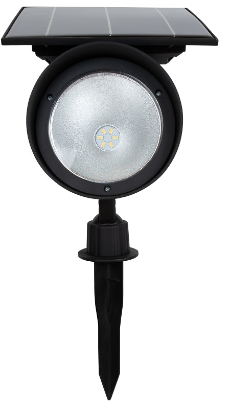 Boston Harbor Solar Spotlight, Ni-Mh Battery, 3.2 V 18650 Battery, 6-Lamp, SMD Lamp, Plastic Fixture, Black