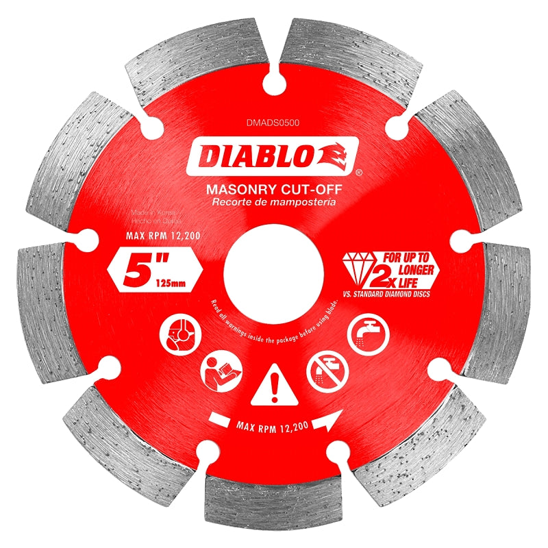 Diablo DMADS0500 Saw Blade, 5 in Dia, Segmented Rim, 1/PK