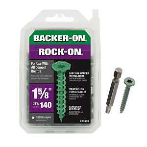 Backer-On Rock-On 23510 Cement Board Screw, #9 Thread, 1-5/8 in L, Hi-Lo Thread, Serrated Head, Star Drive, Sharp Point