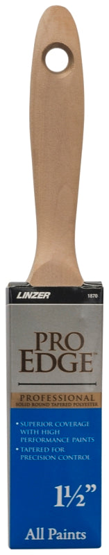 Linzer 1870-1.5 Paint Brush, 1-1/2 in W, Nylon/Polyester Bristle, Beavertail Handle