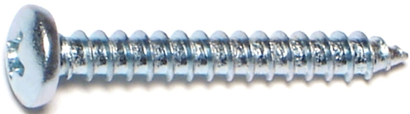 Midwest Fastener 03243 Screw, #8 Thread, Coarse Thread, Pan Head, Phillips Drive, Self-Tapping, Sharp Point, Steel, Zinc, 100/PK