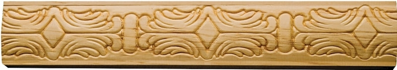 Waddell MLD361 Emboss Moulding, 96 in L, 2 in W, Pine Wood