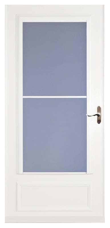 Larson Screen Away 830-82-032 Storm Door, 36 in W, 81 in H, Retractable Screen, Wood/Aluminum, White