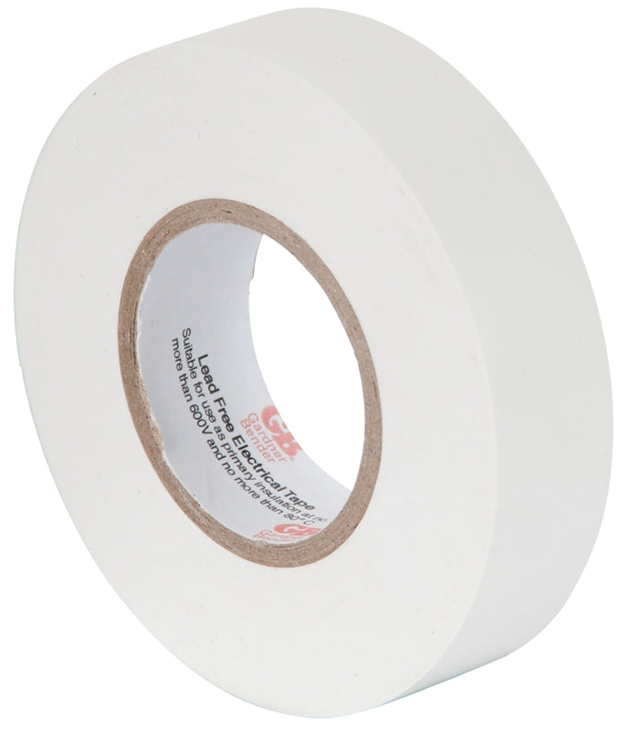 Gardner Bender GTW-667P Electrical Tape, 66 ft L, 3/4 in W, PVC Backing, White