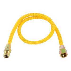 Eastman EZ-10 Series 10YE515036B Gas Connector, 1/2 in, FIP x MIP, 304 Stainless Steel, Epoxy-Coated, 36 in L, 12/BAG