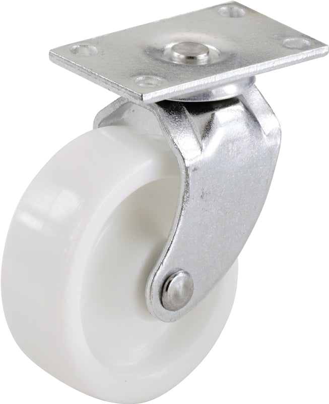Shepherd Hardware 9041 Swivel Caster, 2 in Dia Wheel, Plastic Wheel, White, 60 lb