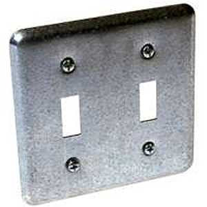 Raco 871 Handy Box Cover, 4 in L, 4 in W, Square, Galvanized Steel, Gray