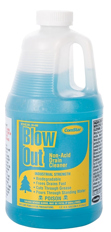 ComStar Blow Out 30-480 Drain Cleaner, Liquid, Dark Green, Odorless, 0.5 gal Bottle