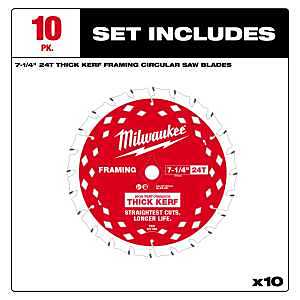 Milwaukee 48-40-0740 Circular Saw Blade, 7-1/4 in Dia, 5/8 in Arbor, 24-Teeth, Carbide Cutting Edge