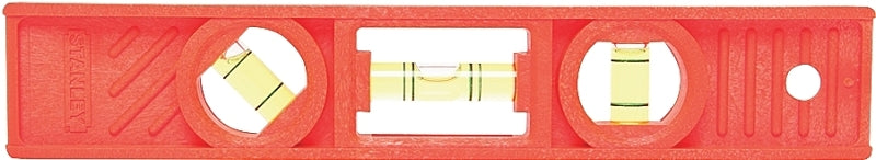 Stanley 42-294 Torpedo Level, 8 in L, 3-Vial, 1-Hang Hole, Nonmagnetic, ABS