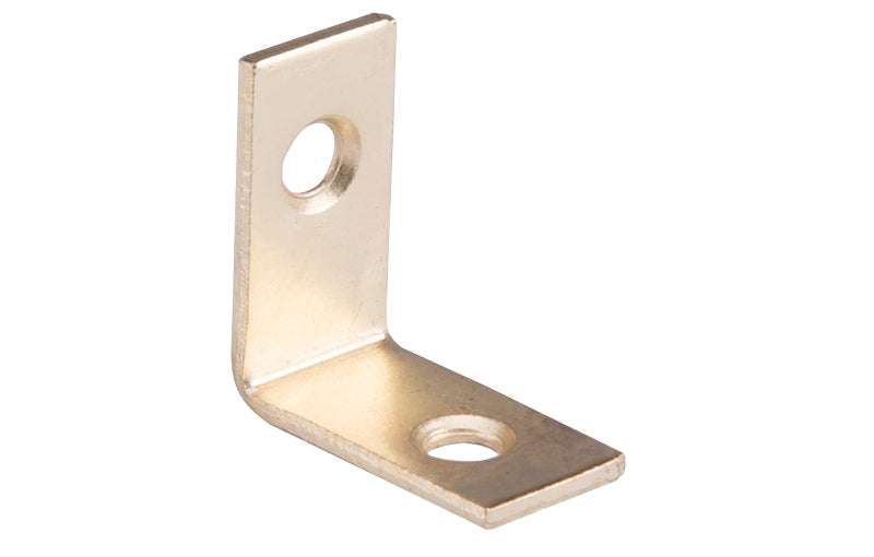 Prosource CB-S01-C4PS Corner Brace, 1 in L, 1 in W, 1/2 in H, Steel, Bright Brass, 1.8 mm Thick Material