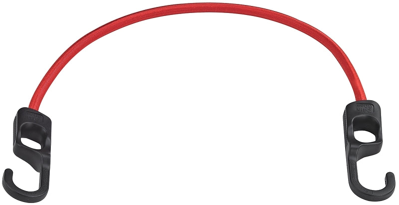 ProSource Stretch Cord, 9 mm Dia, 24 in L, Polypropylene, Red, Hook End