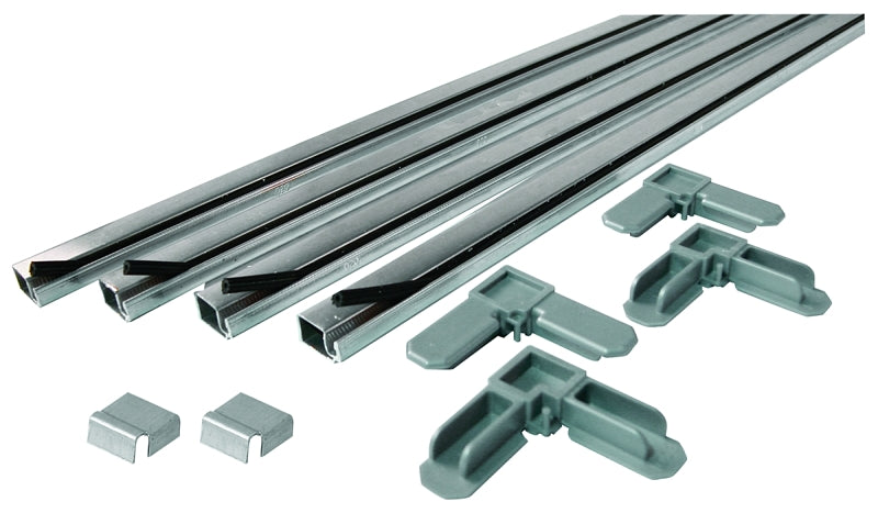 Make-2-Fit PL7801 Screen Frame Kit, 5 ft L x 3/4 in W Dimensions, Aluminum, Mill, 10-Piece