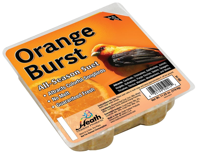 Heath DD-14 Suet Cake, All-Season, Orange, 11.25 oz